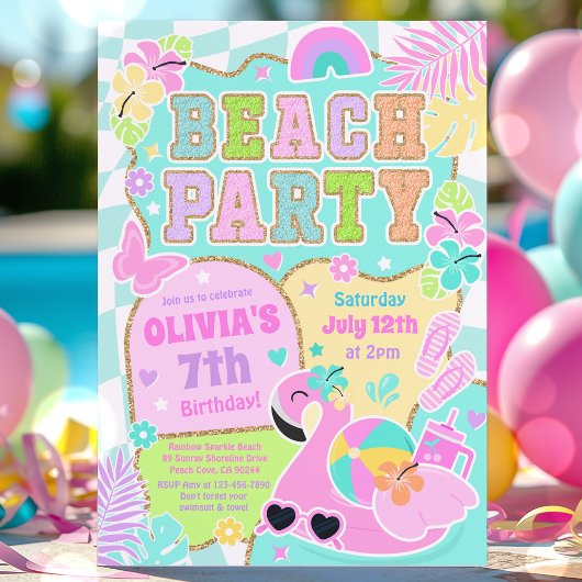 Invitation Preppy Beach Birthday Party On The Beach Summer
