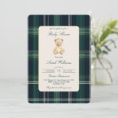 Invitation Preppy Bear Baby shower garçon (Debout devant)