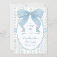 Preppy Blue Bow Cottagecore Graduation Party