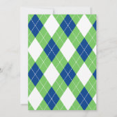 Invitation Preppy Blue et Green Golf Par-Tee 1er anniversaire (Dos)