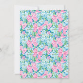 Invitation Preppy Blue et rose nuptiale Douche (Dos)