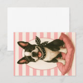 Invitation Preppy Boston Terrier (Devant / Derrière)