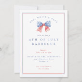 Invitation Preppy Bow 4 juillet Parti de l'indépendance BBQ (Devant)