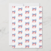 Invitation Preppy Bow 4 juillet Parti de l'indépendance BBQ (Dos)