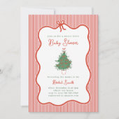 Invitation Preppy Bow Merry Little Baby Shower Invite (Devant)
