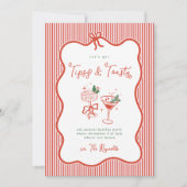 Invitation Preppy Bow Tipsy & Toasty Holiday Party Invite (Devant)