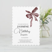 Invitation Preppy Bows Fête d'Anniversaire tendance (Debout devant)