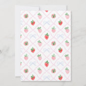 Invitation Préppy Bows & Strawberries Berry Premier anniversa (Dos)