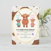 Invitation Preppy Bull or Heifer Gender Reveal Hoedown (Debout devant)