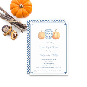Invitation Preppy Citrouille Navy brûlé Orange Wedding shower