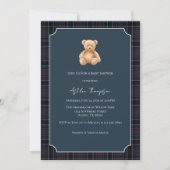 Invitation Preppy Classic Teddy Bear Baby Shower (Devant)
