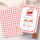 Invitation Preppy Coquette Cherry sur le dessus premier anniv