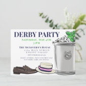 Invitation Preppy Derby Party Fashion Mint Julep (Debout devant)