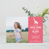 Invitation Preppy Dinosaur Silhouette Anniversaire Photo (Debout devant)