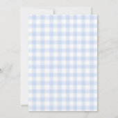 Invitation Preppy Doodle Frame Blue Gingham & Bow Baby Shower (Dos)