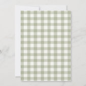 Invitation Preppy Doodle Frame Green Gingham Bow Baby Shower (Dos)
