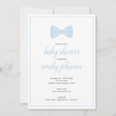Invitation Preppy En vichy Bow Cravate Baby Boy Shower Invita (Devant)