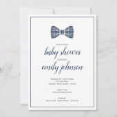 Invitation Preppy En vichy Bow Cravate bébé garçon douche Inv (Devant)