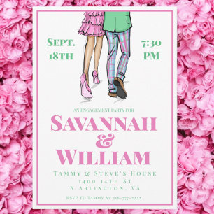 Invitation Preppy Fashion Illustration Party
