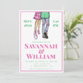 Invitation Preppy Fashion Illustration Party (Debout devant)