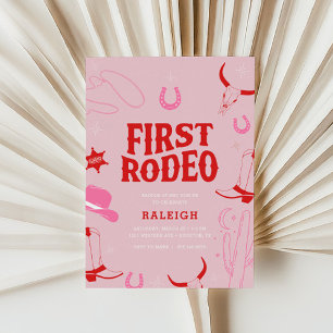 Invitation Preppy First Rodeo Cowgirl 1er anniversaire