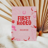 Invitation Preppy First Rodeo Cowgirl 1er anniversaire