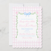 Invitation Preppy Floral Aquarelle Bow Mariage (Devant)