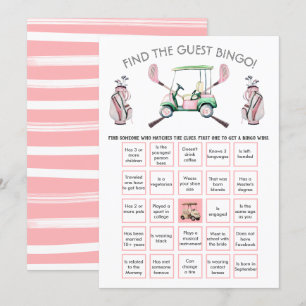 Invitation Preppy Girl Golf Trouvez l'invité BINGO