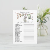 Invitation Preppy Golf Clothesline Baby Word Scrambule (Debout devant)