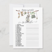 Invitation Preppy Golf Clothesline Baby Word Scrambule (Devant)