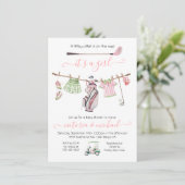 Invitation Preppy Golf Girl Baby shower fille (Debout devant)