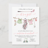 Invitation Preppy Golf Girl Baby shower fille (Devant)