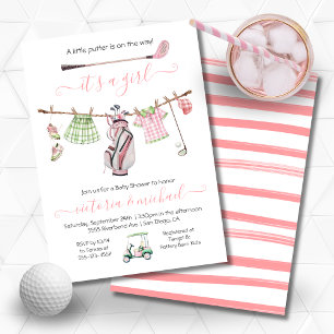 Invitation Preppy Golf Girl Baby shower fille