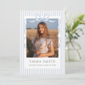 Invitation Preppy Graduation Photo Collage Announcement  (Debout devant)