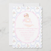 Invitation Preppy Grandmillennial Dolly and Me Pink Bows (Devant)