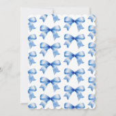 Invitation Preppy Grandmillennial Preppy Floral Blue Bows (Dos)
