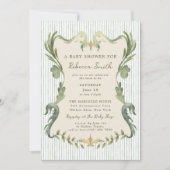 Invitation Preppy Grandmillennial Sage Green Baby Shower (Devant)