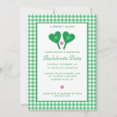Invitation Preppy Green and Pink Pickleball Bachelorette (Devant)