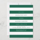 Invitation Preppy Green Script Photo Graduation Party (Dos)