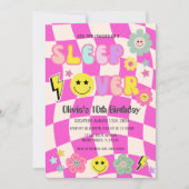 Invitation Preppy Hot Rose Y2K Sommeil sur le visage heureux  (Devant)