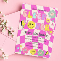 Preppy Hot Rose Y2K Sommeil sur le visage heureux