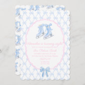 Invitation Preppy Ice Skate Party Ice Skates (Devant / Derrière)