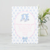 Invitation Preppy Ice Skate Party Ice Skates (Debout devant)
