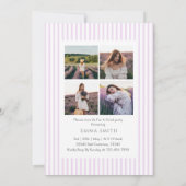 Invitation Preppy Lavender Graduation Photo Collage  (Dos)