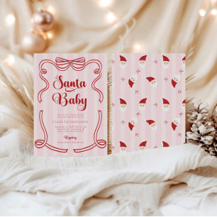 Invitation Preppy Loveshack Père Noël Baby Baby shower