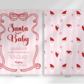 Invitation Preppy Loveshack Père Noël Baby Baby shower