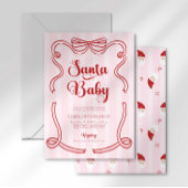 Invitation Preppy Loveshack Père Noël Baby Baby shower
