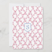 Invitation Preppy Monogramme Fille 1er anniversaire (Dos)