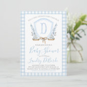 Invitation Preppy Nautical Blue Sailboat Baby shower (Debout devant)