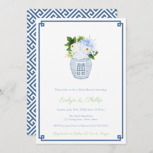 Invitation Preppy Navy & Chartreuse Boy Baby shower Party